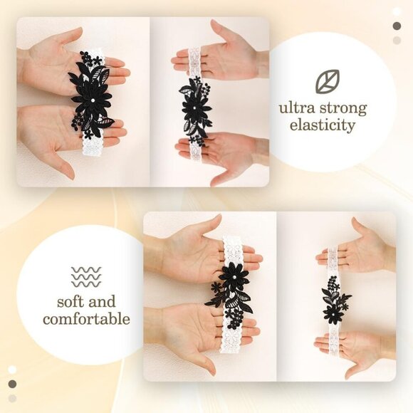 🆕Women Black Garters Bride Wedding Garter Thigh Wedding Garter Set for Brid - Picture 3 of 6